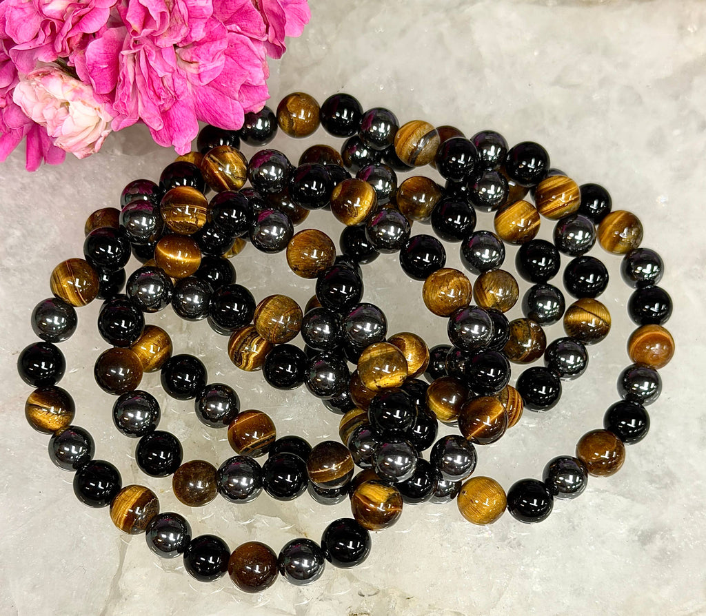 Protection 8mm Natural Crystal Healing Stretch Bracelets