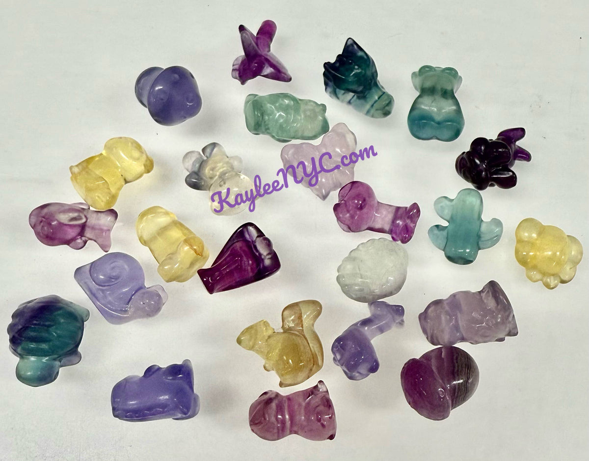 Mix Mini Candy Fluorite Carvings Crystal Healing