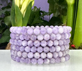 6mm Natural Lavender Amethyst Crystal Stretch Bracelet 7.5"