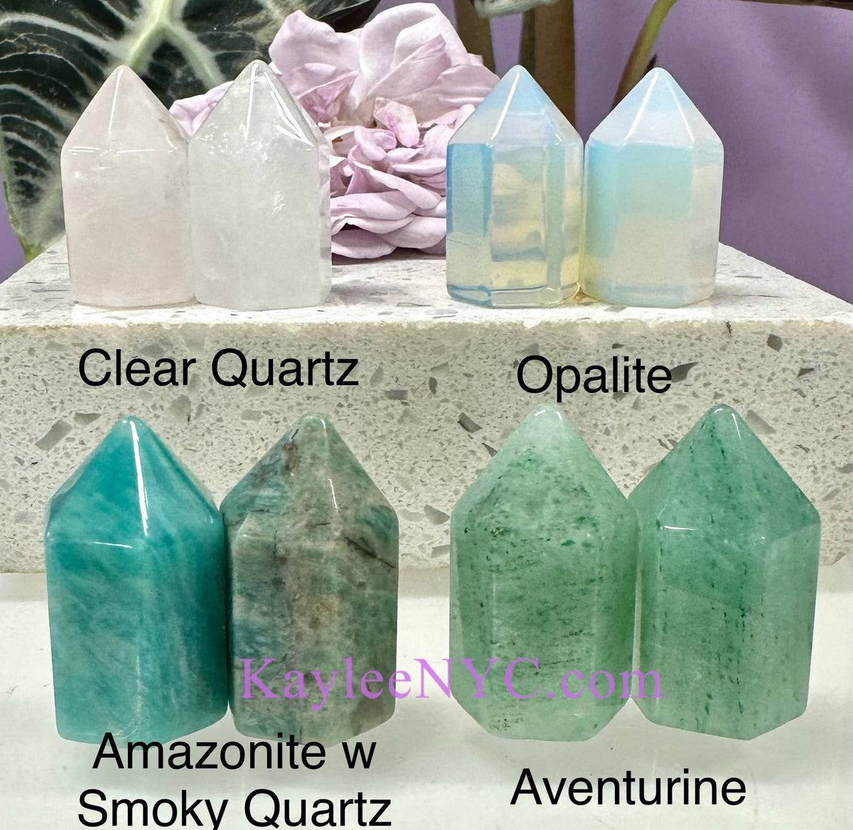 1” Natural Mix Crystal Mini Obelisk Tower Point