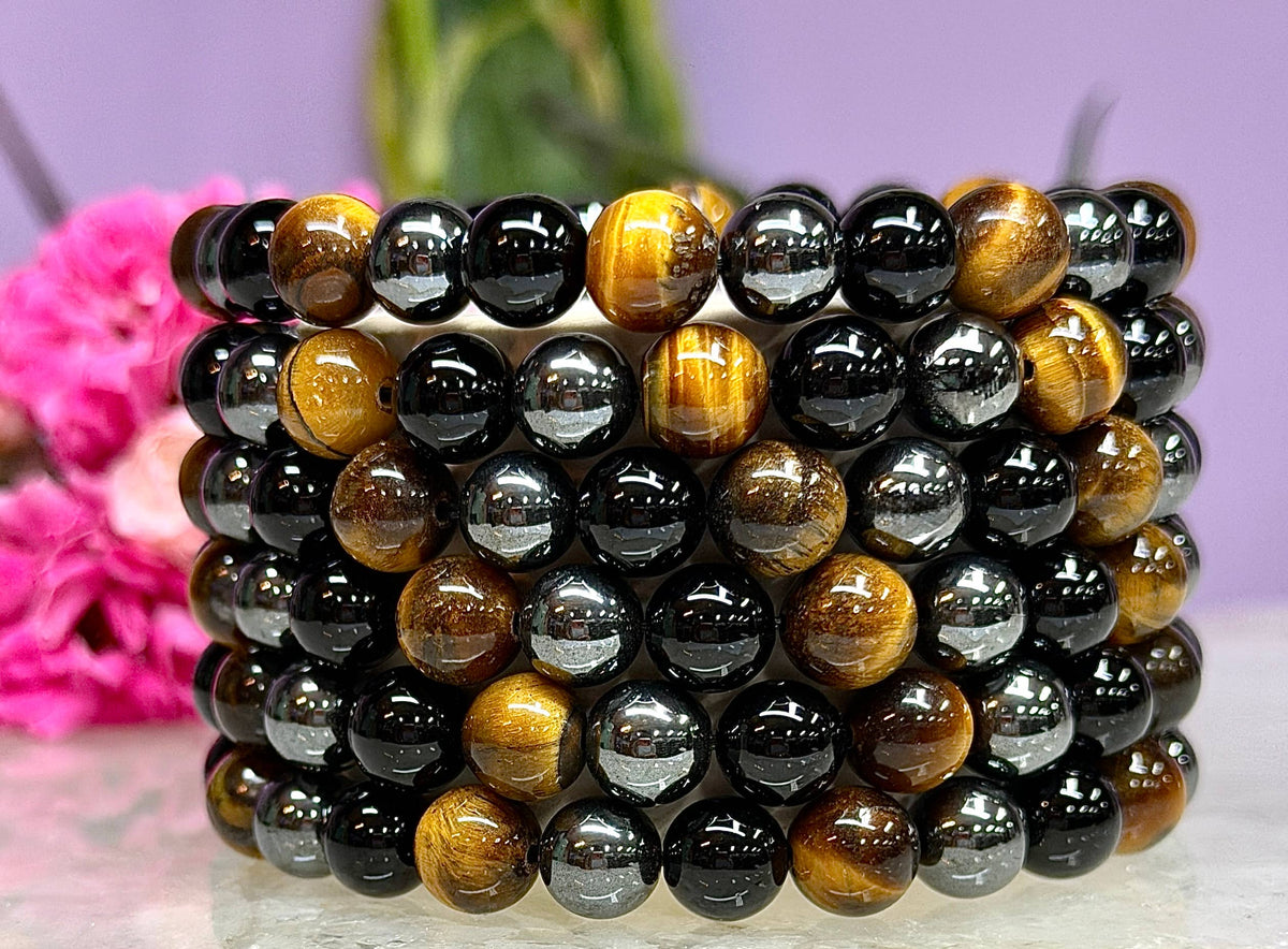 Protection 8mm Natural Crystal Healing Stretch Bracelets
