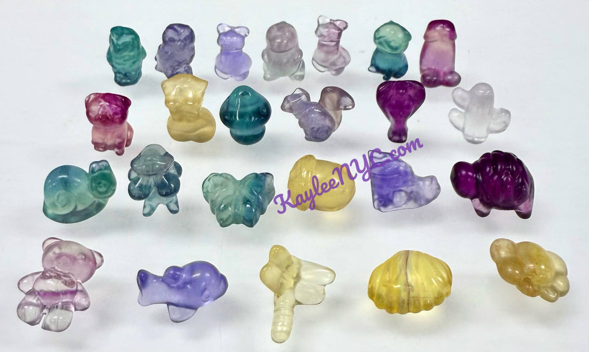 Mix Mini Candy Fluorite Carvings Crystal Healing