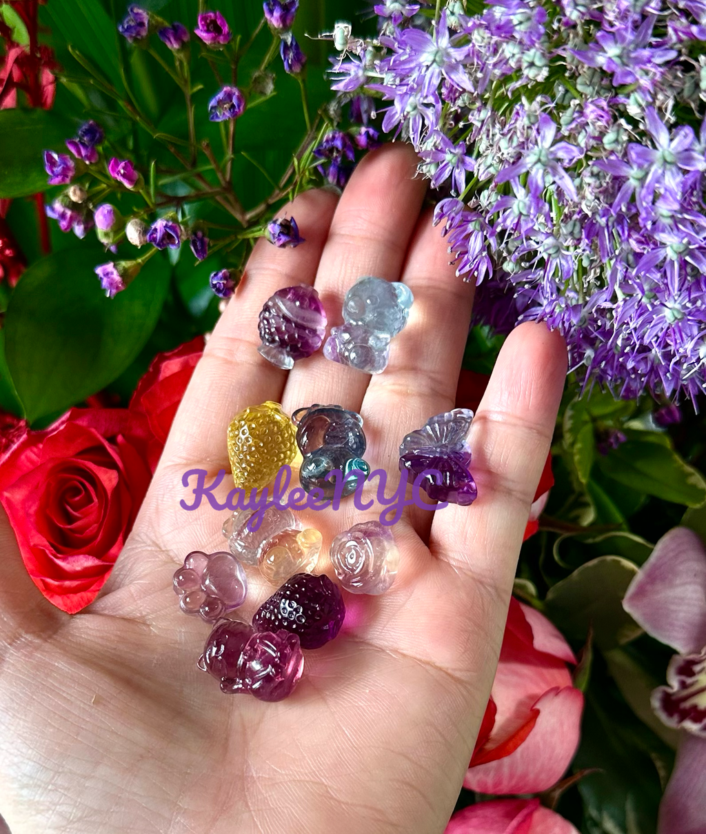 Mix Mini Candy Fluorite Carvings Crystal Healing