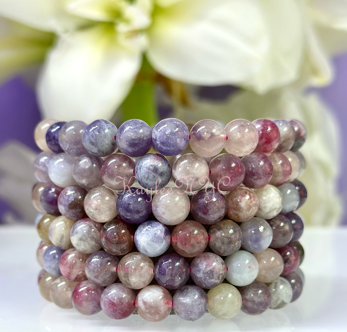 8mm Natural Unicorn Stone Crystal Healing Stretch Bracelet
