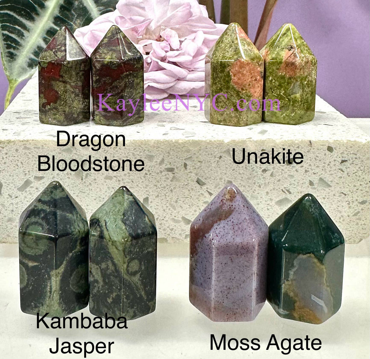 1” Natural Mix Crystal Mini Obelisk Tower Point